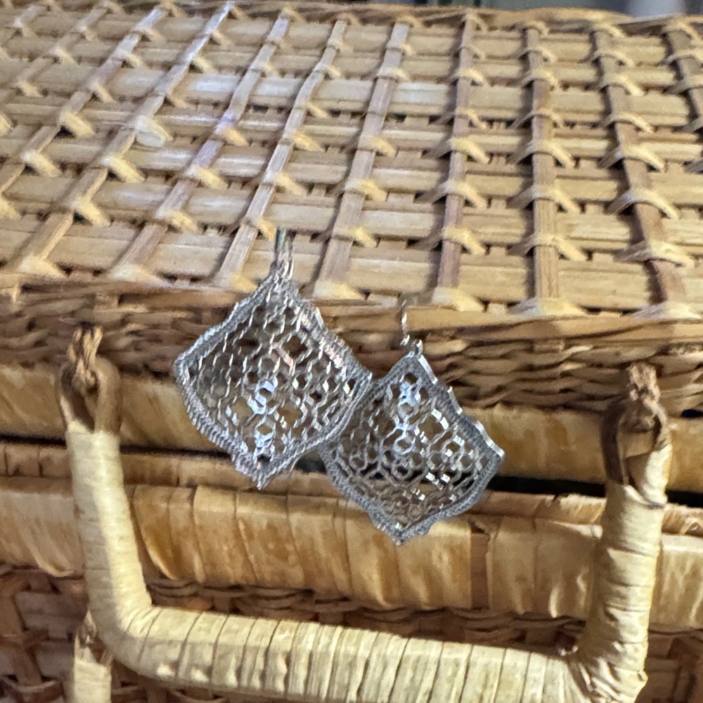Kendra Scott-Silver Filigree Dangle Earrings - Picture 2 of 2